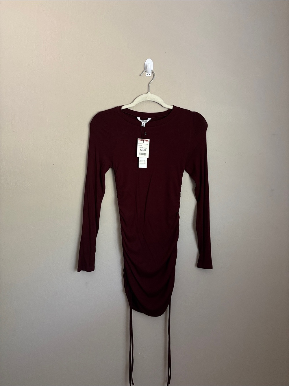 BB Dakota Steve Madden Long-Sleeve Ruched Bodycon Dress size small NWT